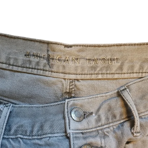 AMERICAN EAGLE HI RISE BUTTON FLY WIDE LEG PATCH POCKETS CROP JEAN'S SZ 8 - Picture 6 of 12